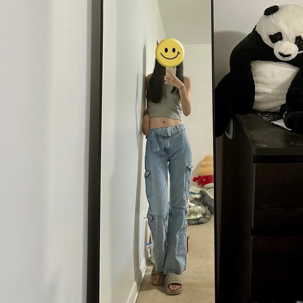 Zara TRF belted cargo jeans size 0